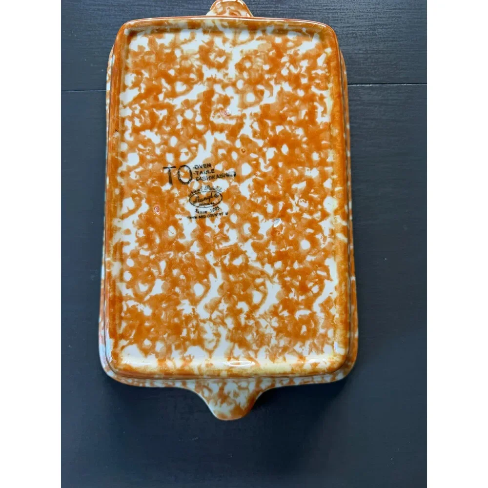 11x7.75 Oblong Stangl Orange Spongewear Baking Dish Town & Country